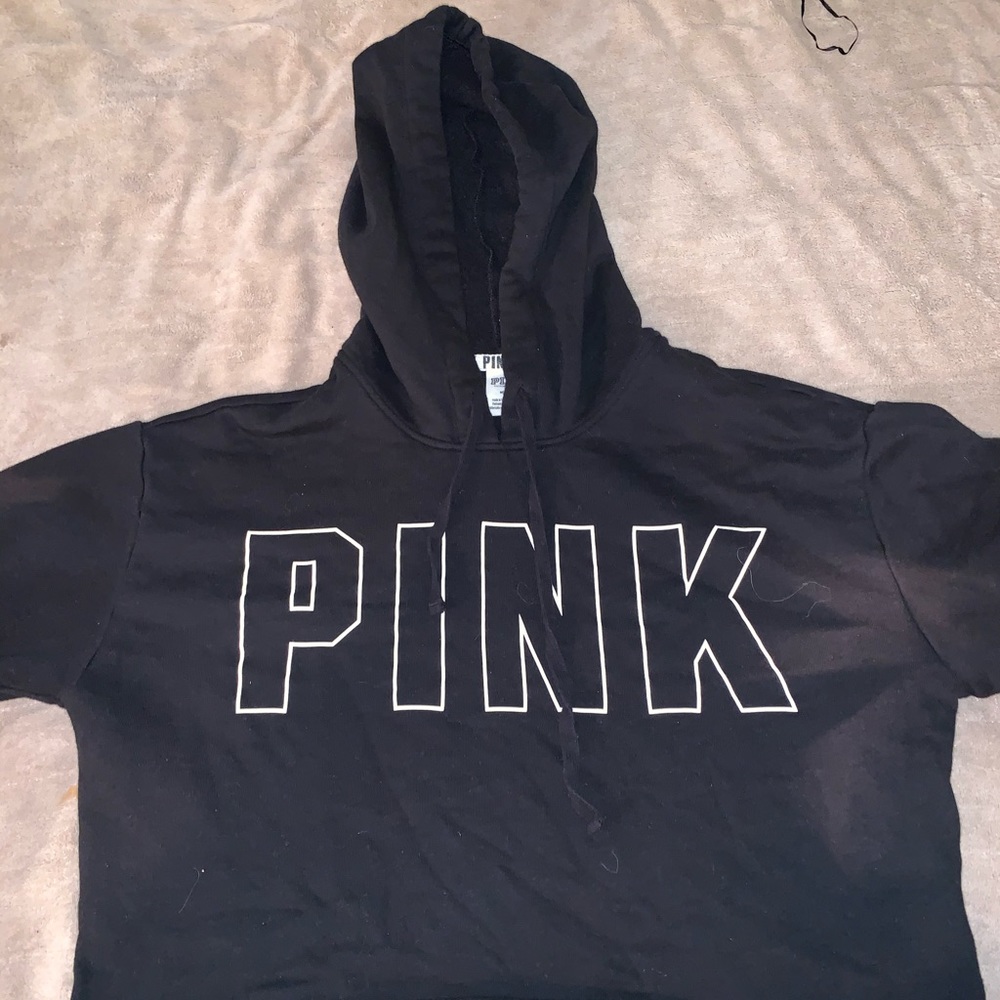 M black crop top sweatshirt, Pink